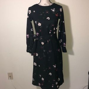 H&M black floral midi dress
